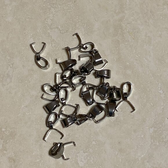 3/$10, Stainless Pendant Bails,  Hook, Clasps, Pinch, Clips for Jewelry Making - Picture 3 of 5